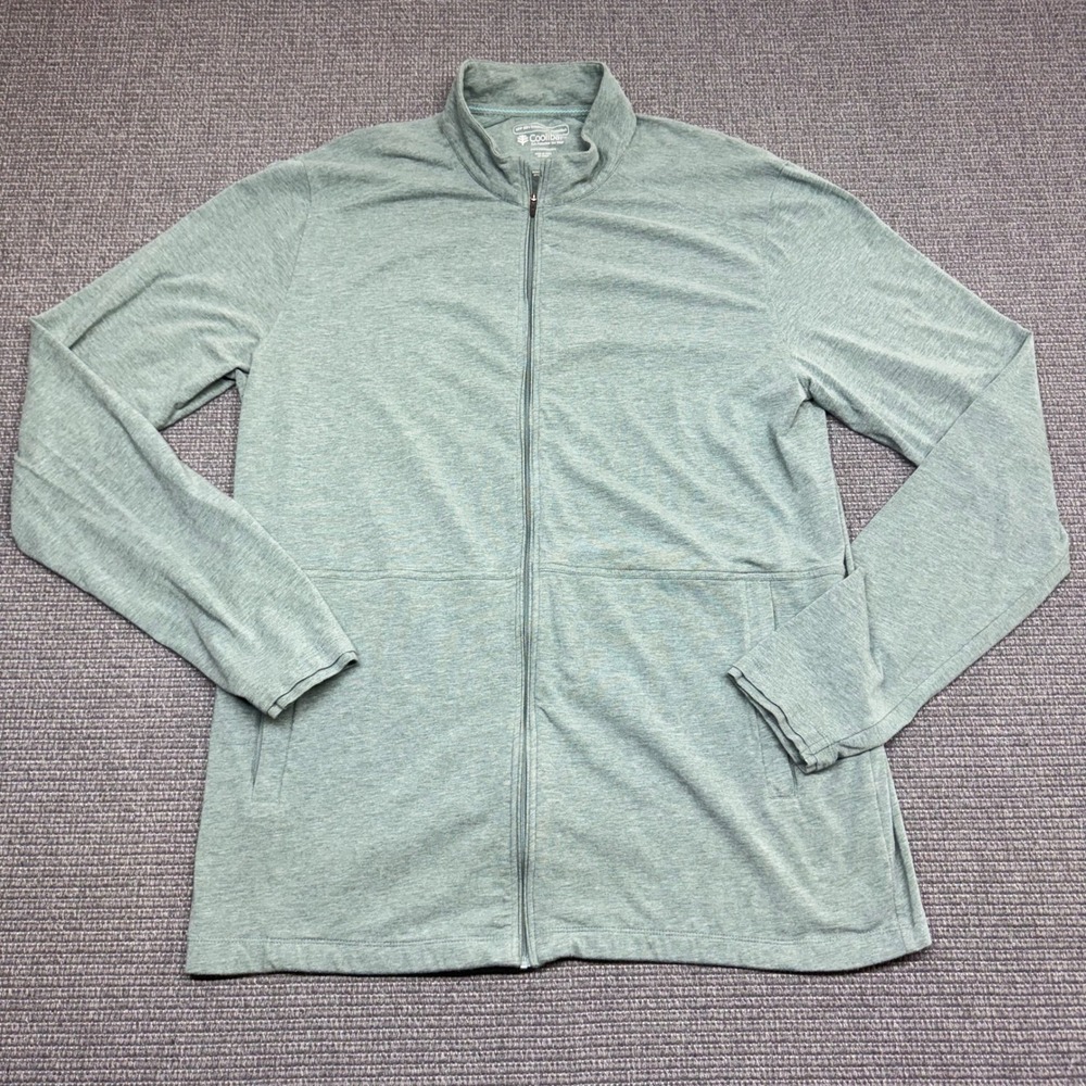 Coolibar Mens Sonora Jacket UPF 50+ Sun Protection Green Heather Full Zip L
